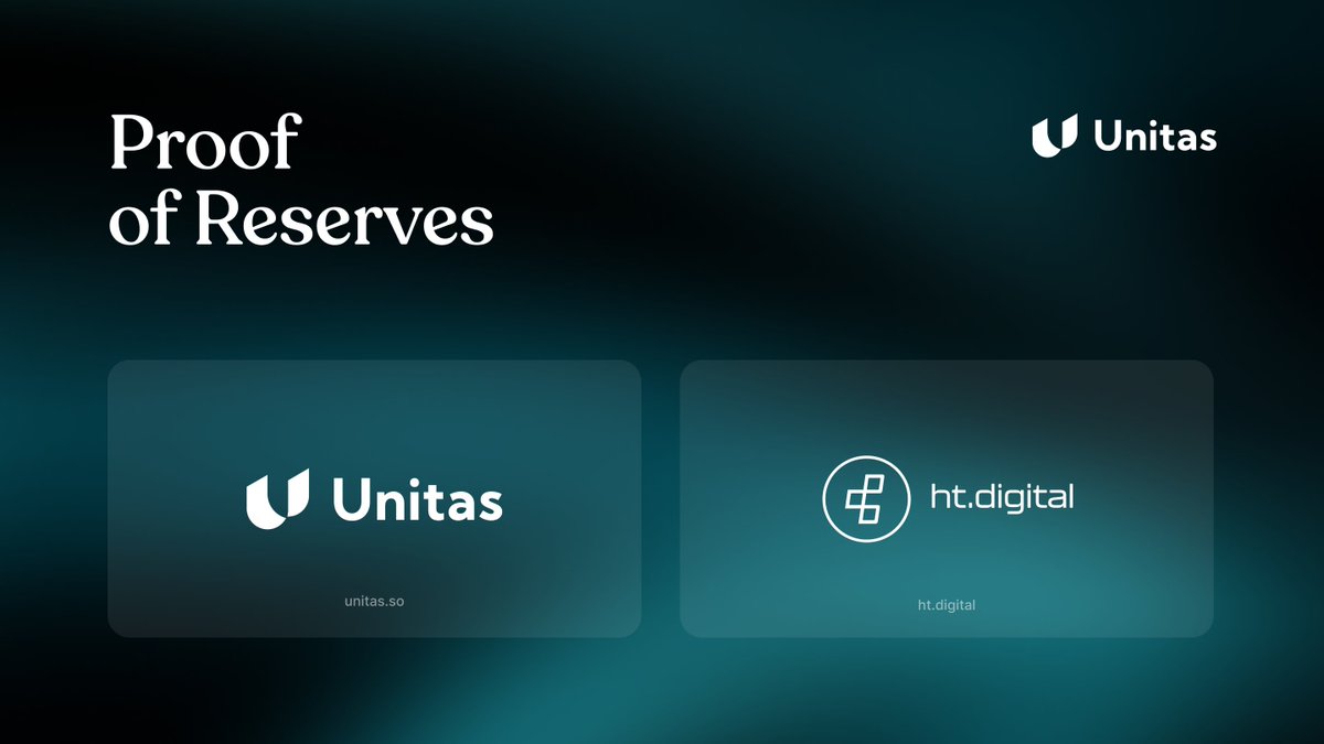 UnitasLabs's tweet photo. 1/ Unitas is partnering with @htdgtl to provide independent verification of USDu reserves.

They will audit the collateral backing USDu and publish ongoing reserve proofs that users can verify directly. https://t.co/JV8BmWfQ6u