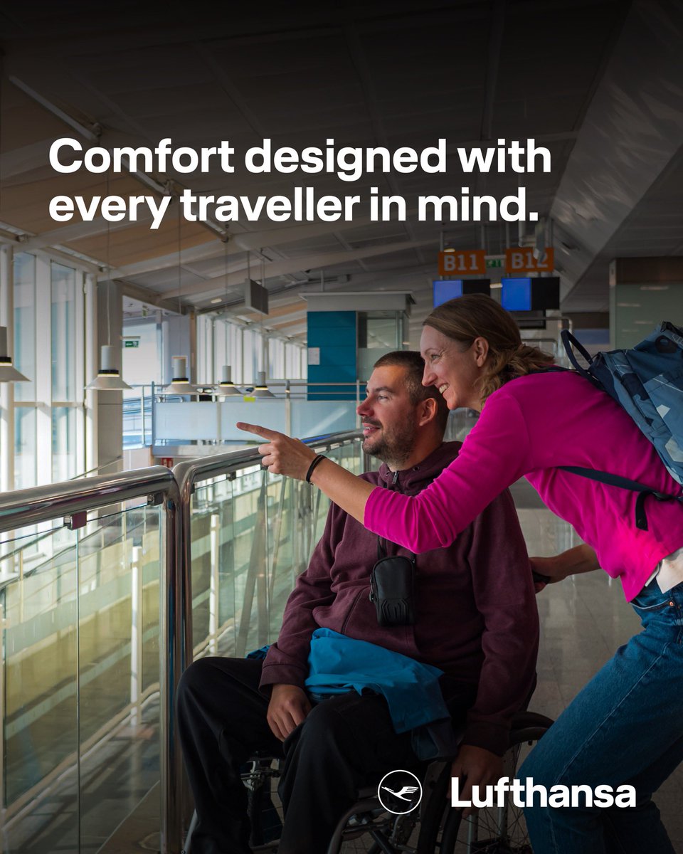 Lufthansa provides personalised assistance for passengers with mobility or medical needs. From boarding support to tailored care onboard, comfort and dignity travel with you.

Learn more here: lufthansa.com/in/en/accessib…

#Lufthansa #AccessibleTravel