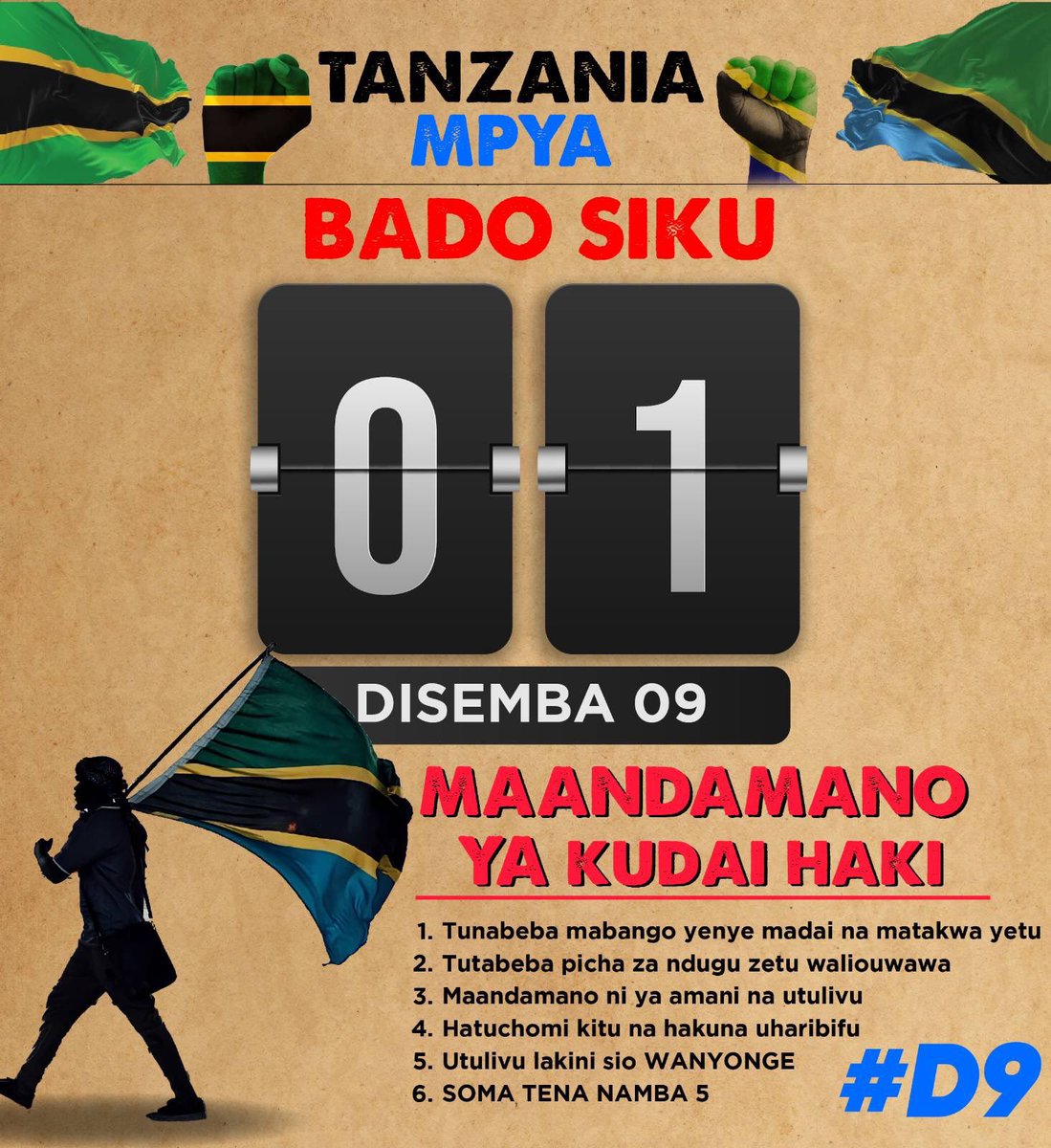 🇹🇿⚡The planned Tanzanian protests over Human Rights abuses is tomorrow

Where will you be?