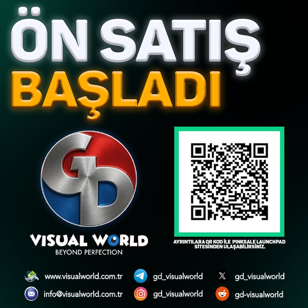 gd_visualworld's tweet photo. 🔥 ÖN SATIŞ RESMEN BAŞLADI! 🚀

Visual World evrenine ilk adımı atma zamanı!
Gerçek faydaya sahip GD Token şimdi presale’de! 🎯

QR kodu tarayarak detaylara ulaşın ve geleceğin parçası olun.
Sadece izleyen değil, kazanan tarafta yer alın! 🔥

#VisualWorld #GDToken #ÖnSatış #Presale #Blockchain #GerçekKullanım #Web3 #BeyondPerfection