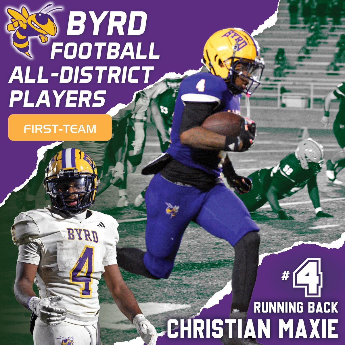 cebyrd_football's tweet photo. Congratulations to @realslidachris on being named First-Team All-District 1-5A. It's the second straight season Maxie garnered First-Team All-District honors. #StingEm https://t.co/EEd0gYjEn0