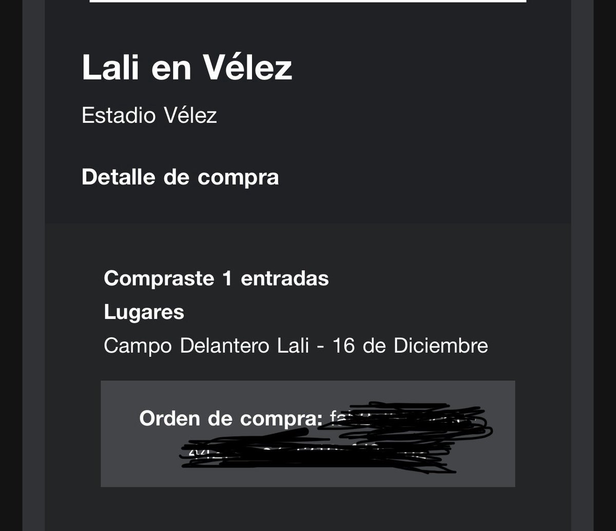 _loving_Asblack's tweet photo. VENDO ENTRADA PARA LALI EN VÉLEZ para el 16 de diciembre en CAMPO DELANTERO‼️

está lista para transferir desde la aplicación de enigma, precio conversable🙌🏼

#LaliEnVélez #RT https://t.co/ahgVhFzAw9