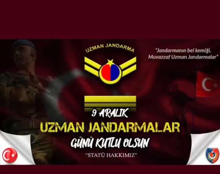 Jandarmanın Bel kemiği  Uzman Jandarmaların 9 Aralık Uzman Jandarmalar günü kutlu olsun.
<a href="/RTErdogan/">Recep Tayyip Erdoğan</a> 
<a href="/eczozgurozel/">Özgür Özel</a> 
<a href="/dbdevletbahceli/">Devlet Bahçeli</a> 
<a href="/MDervisogluTR/">Müsavat Dervişoğlu</a> 
<a href="/yavuzagiraliog/">Yavuz Ağıralioğlu</a> 
<a href="/MA_FatihErbakan/">Fatih Erbakan</a> 
<a href="/TC_icisleri/">T.C. İçişleri Bakanlığı</a> 
<a href="/jandarma/">T.C. Jandarma Gn. K</a> 
<a href="/tcsavunma/">T.C. Millî Savunma Bakanlığı</a> 
<a href="/Akparti/">AK Parti</a> 
<a href="/herkesicinCHP/">CHP 🇹🇷</a> 
<a href="/MHP_Bilgi/">MHP</a> 
<a href="/iyiparti/">İYİ Parti</a>
<a href="/EMUJAD06/">EMEKLİ UZMAN JANDARMALAR DERNEĞİ</a>