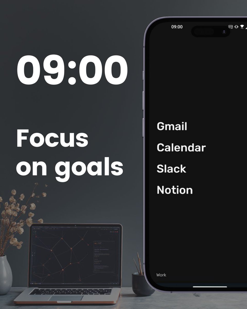 __bash_'s tweet image. I have a hard rule: No work apps after 6 PM. But willpower usually fails me.

So I coded a feature called "Profiles" that automatically hides Slack and Email when my work day ends. My home screen literally changes at 6 PM. Here is how it works 👇

#androidhomescreen #productivity
