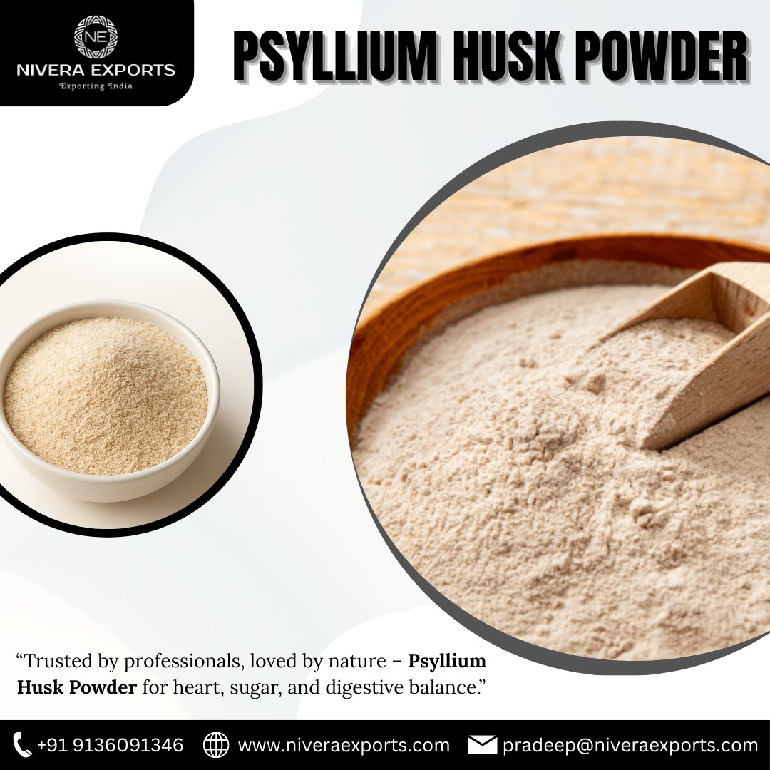 Nivera_Exports's tweet photo. Exporting premium Psyllium Husk Powder worldwide.

Natural soluble fiber supporting digestive comfort, heart health, and weight management for today’s leading wellness brands.​

#PsylliumHuskPowder #GlobalWellness #DigestiveHealth #NaturalFiber #PlantBasedNutrition #ExportQuality https://t.co/QyoQNHJlju