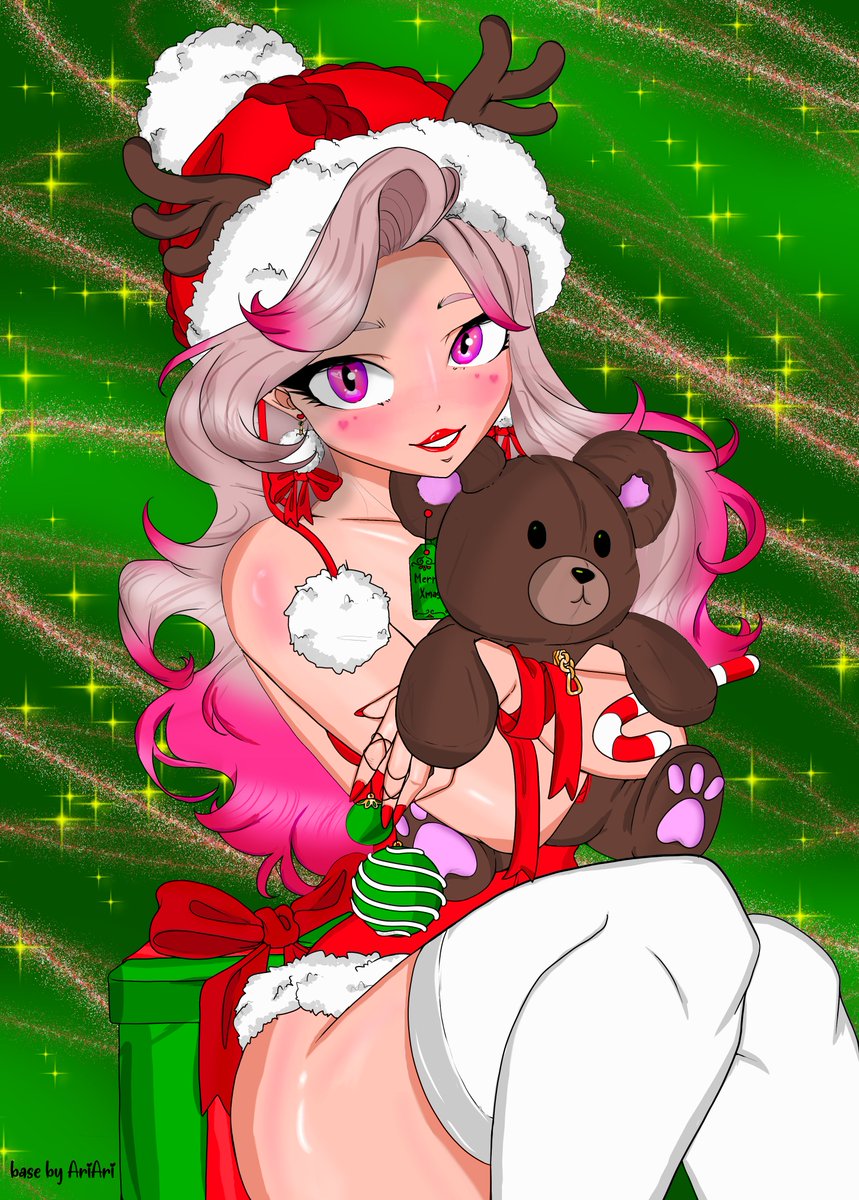 Snuggling with my teddy

Did some coloring on the art base by aryladyart