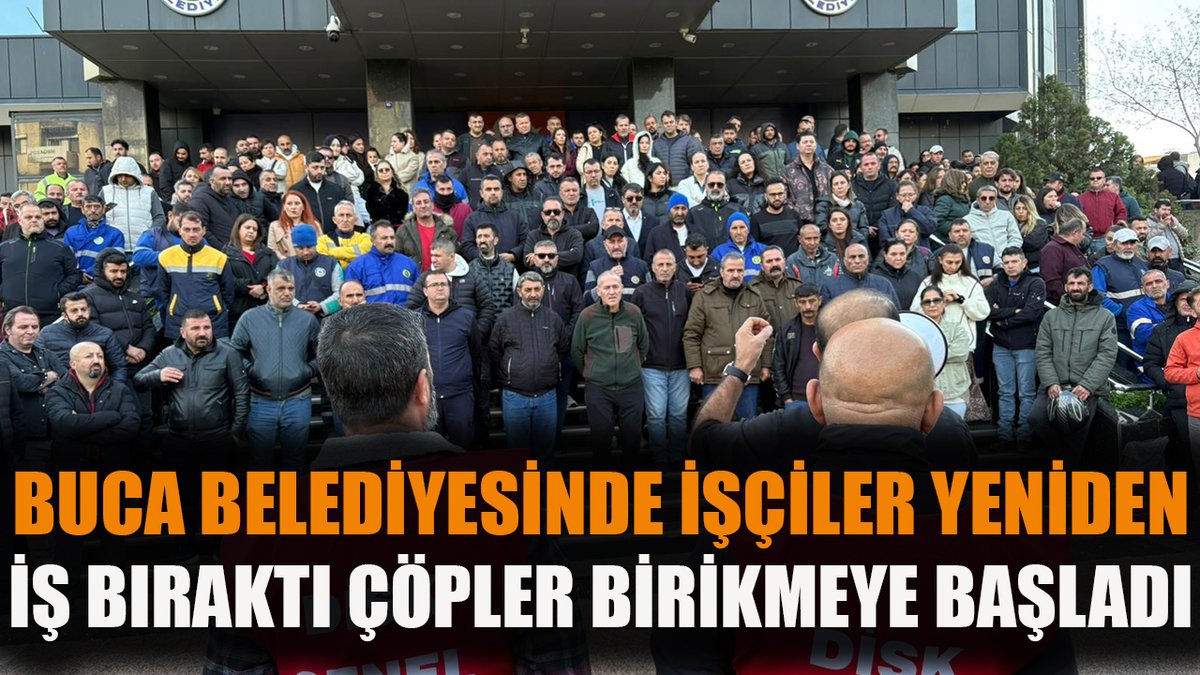 Buca Belediyesinde işçiler yeniden iş bıraktı, çöpler birikmeye başladı izmirkenthaber.com.tr/buca-belediyes…