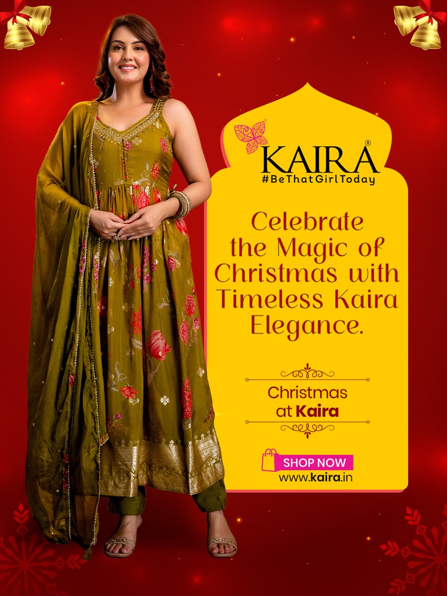 Kaira_India's tweet image. Celebrate the magic of Christmas with the timeless elegance of Kaira. Our festive collection blends traditional charm with modern grace. Shop our exclusive seasonal designs.

Shop now at: kaira.in

#kaira #christmascollection #festivewear #ethnicfashion