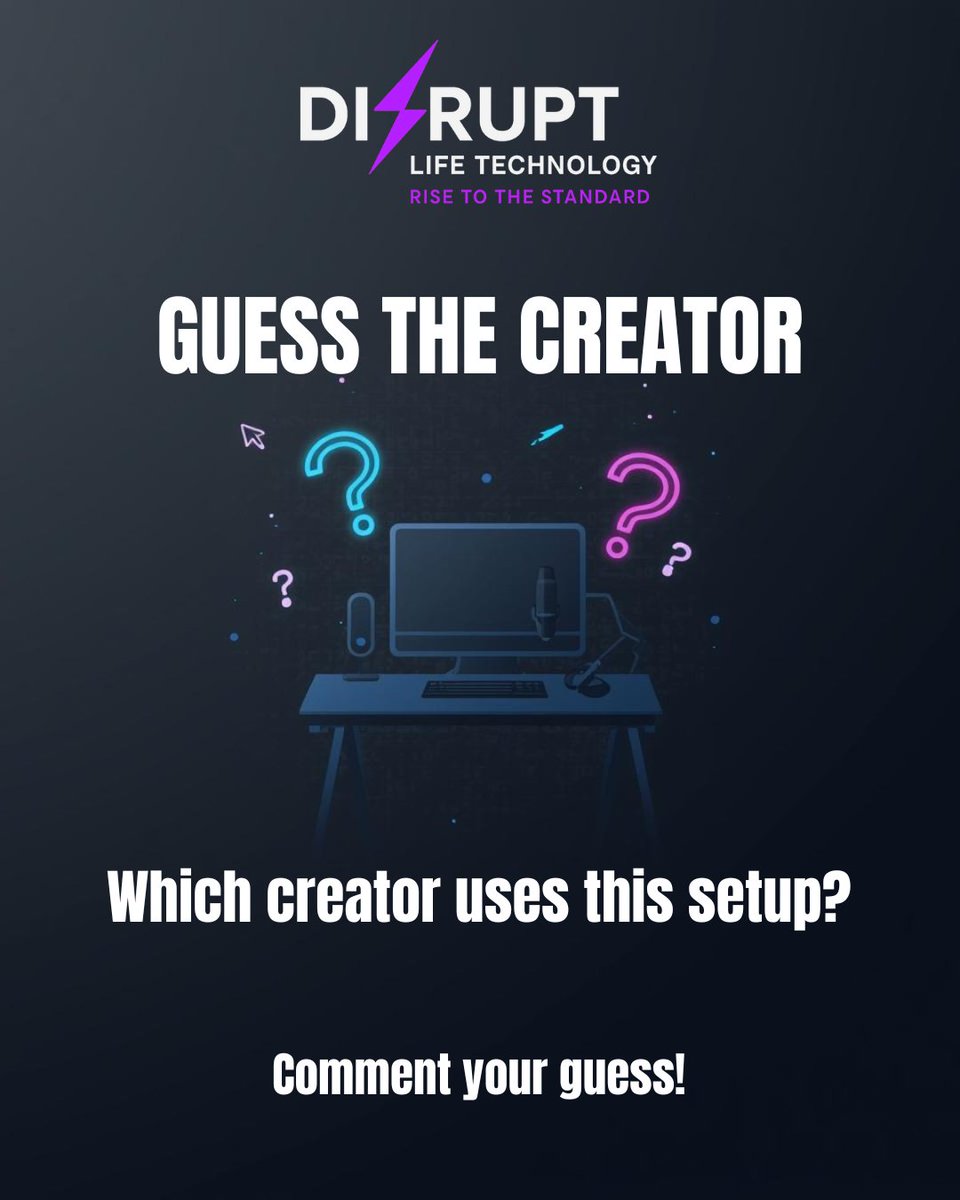 disruptlifetech's tweet image. Guess the Creator 🤔🎮
Clean desk, crisp monitor, signature mic — gear only one iconic creator swears by.

💬 Comment your guess below — who owns this setup?

@disruptlifetech | disruptlife.net
.
.
.
#Disrupt #ExpectImpact #ChallengeEverything #InnovationStartsHere