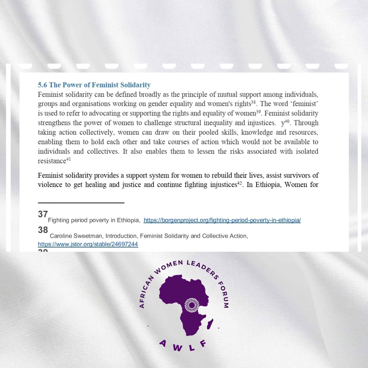 In this report we outline the power of feminist solidarity and give recommendations to governments and other bodies pertaining the situation of women in countries in transition and conflict:

awlforum.org/wp-content/upl…

#16DaysOfActivism #EndGBV #AfricanFeministLeadership #16Days