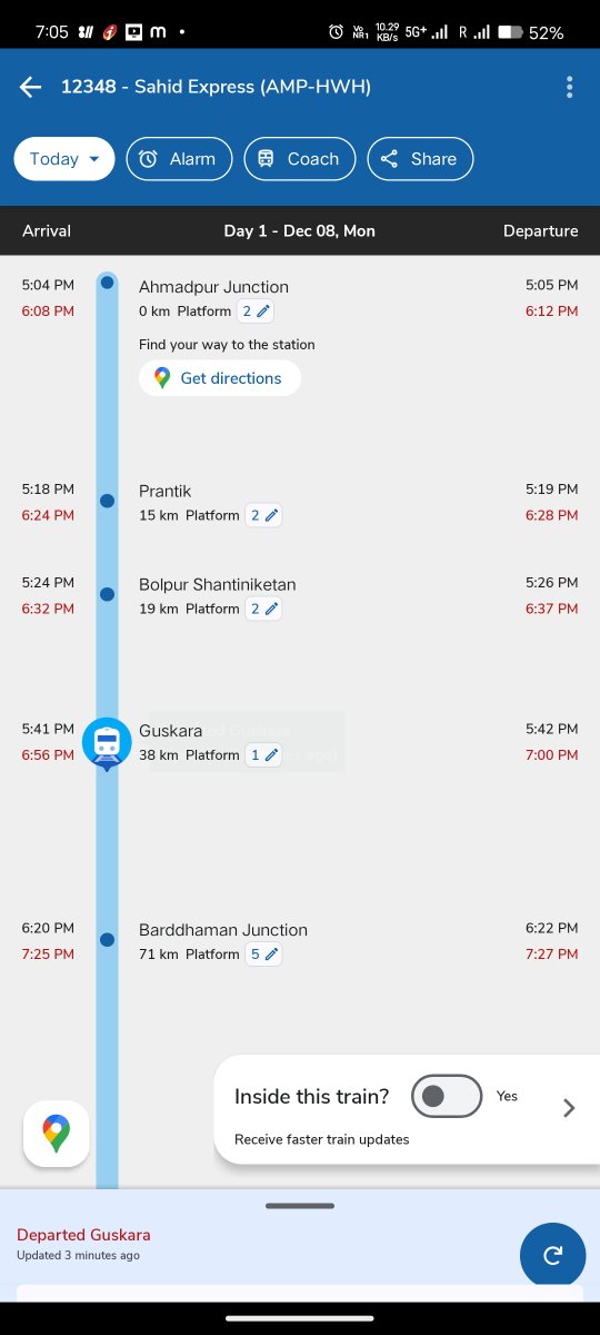 TheShirsendu's tweet photo. @RailMinIndia train is not started yet. But app shows this. https://t.co/jR5B7Z1u1O