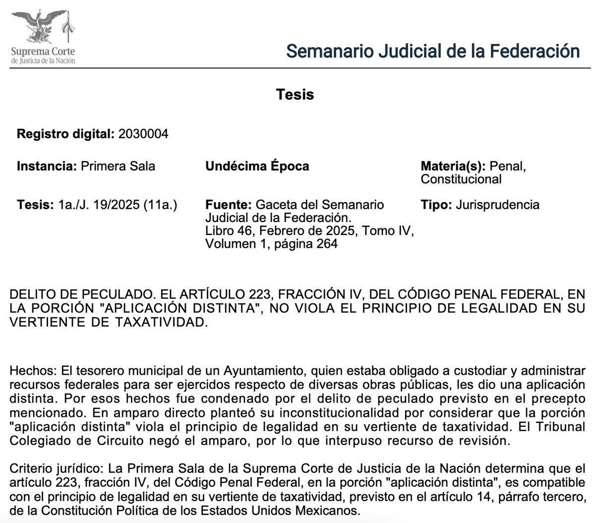 ¿Desviar recursos ‘para otra cosa’? Eso constituye peculado  💰

Imagina que eres un tesorero público, el cual tiene bajo su responsabilidad recursos federales destinados a obras públicas específicas y decides utilizarlos en otra cosa… no para beneficio personal, pero sí para