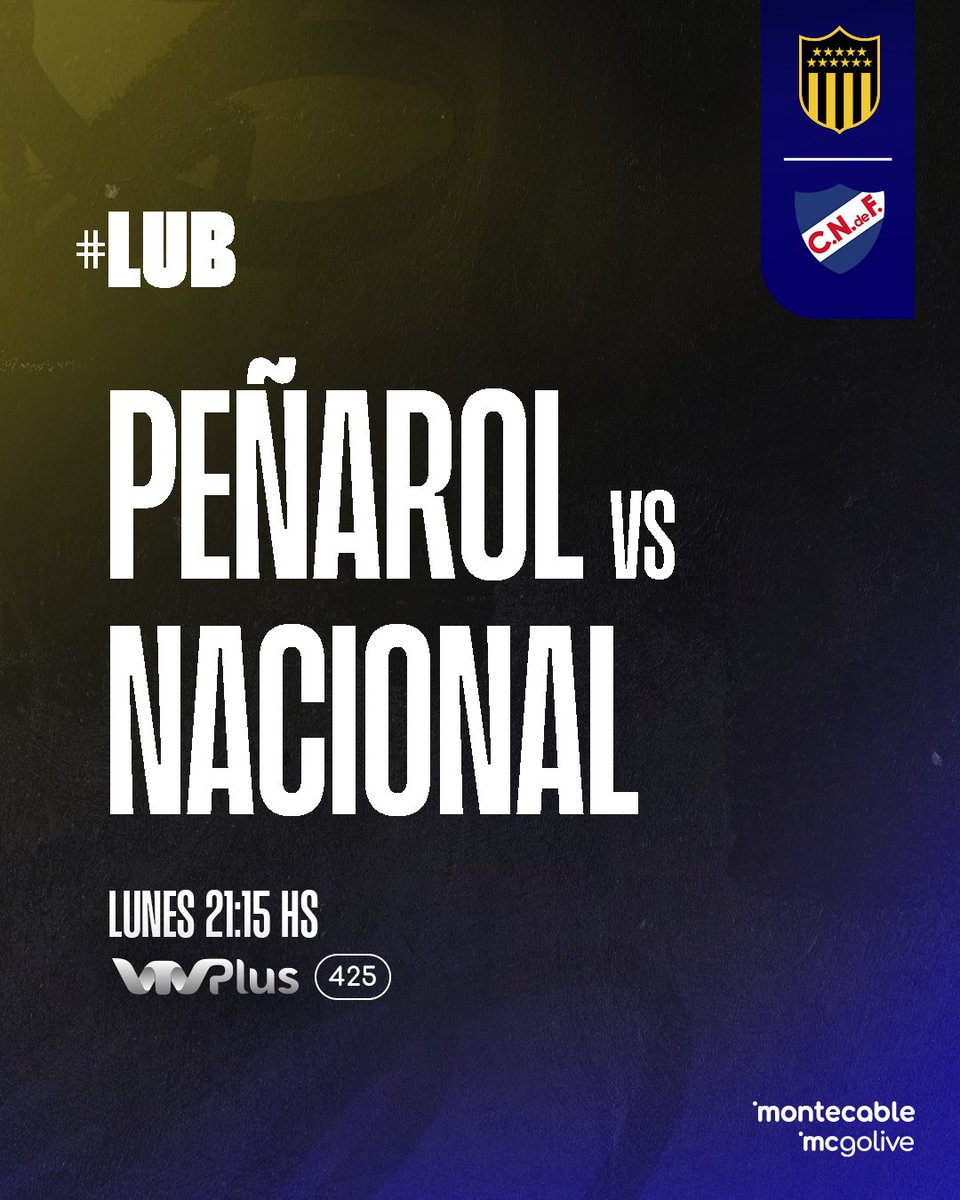 montecableuy's tweet image. 🔥 ¡Peñarol vs Nacional!

A las 21.15 el Carbonero y el Bolso se enfrentan en el Palacio Peñarol por el liderazgo de la tabla.

🏀 Mirá el partido por 𝙑𝙏𝙑 𝙋𝙡𝙪𝙨 𝟰𝟮𝟱 𝙮 𝙈𝘾𝙂𝙤𝙇𝙞𝙫𝙚