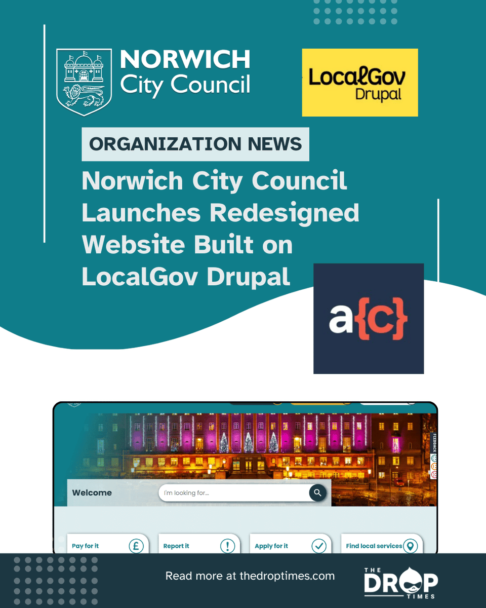 thedroptimes's tweet photo. Norwich City Council @NorwichCC  launches redesigned site with @LocalGovDrupal  + @AgileCollective.

Clean UX, full accessibility, open-source power in action.

🔗 https://t.co/xEAQaniB7I 

#Drupal #LocalGovDrupal #UXDesign #OpenSourceGov https://t.co/DC6pZJ8TEU