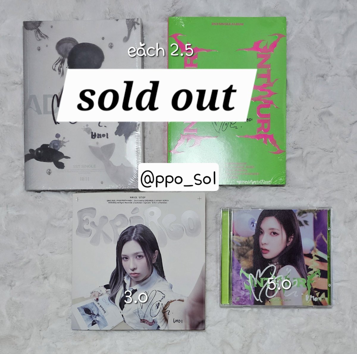 WTS 엔믹스 배이 싸인앨범 사인앨범 양도

AD MARE, ENTWURF: ❌️
일괄시 배송비포함 7.5✅️

프로필 메인에서 포카도 다량 판매중
✅️ English ✅️ Korean address

릴리해원설윤지우규진미공포포카럭드분철사웨멬스정규컴백콘서트팬미팅싸폴signWTB NMIXX BAE 굿즈친필다이스오오앨범Sell