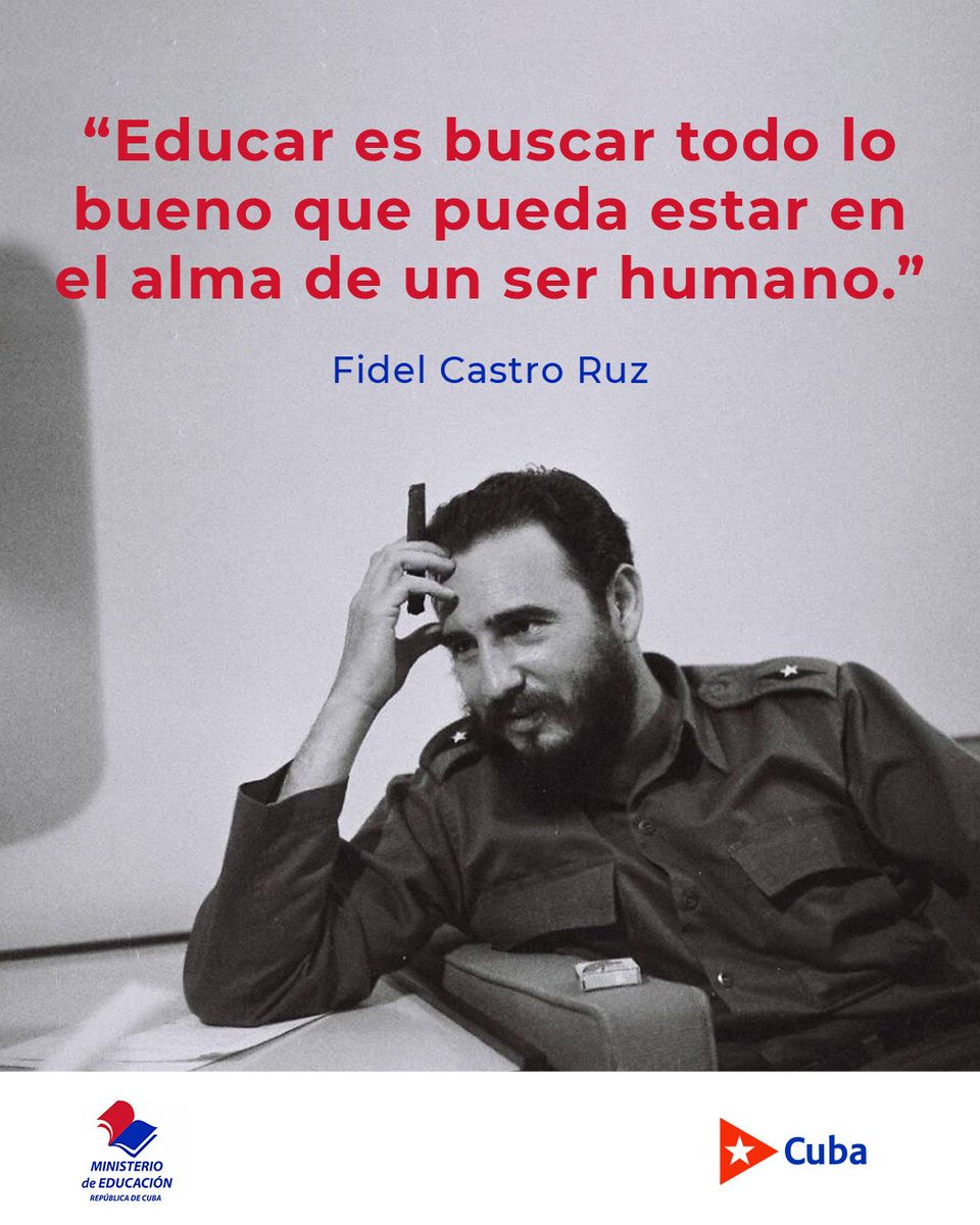 🇨🇺 Porque en la educación está el principio de todo. Y así lo defendió nuestro Comandante en Jefe.
#ConFidelEnCadaAula
#FelizDíaDelEducador
#CubaMined