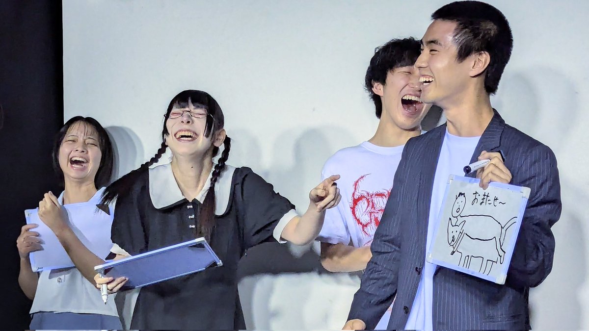 Kage_the_Packer's tweet photo. お笑いライブ「ネタの畔 Vol.2」。大喜利では #サバ館 の #笹恵あい さんがセンスを発揮すれば、#吉田サブ さんは回答ならぬ自説を滔々と語ってカオスだった😆

クジラ会館 カレーさんのとんでも回答にはみんな爆笑。ドラマ☆麺 ナルちゃんとサバ館の絡みも見ものだった。この企画、またやってほしい！ https://t.co/kAjXFLTxVI