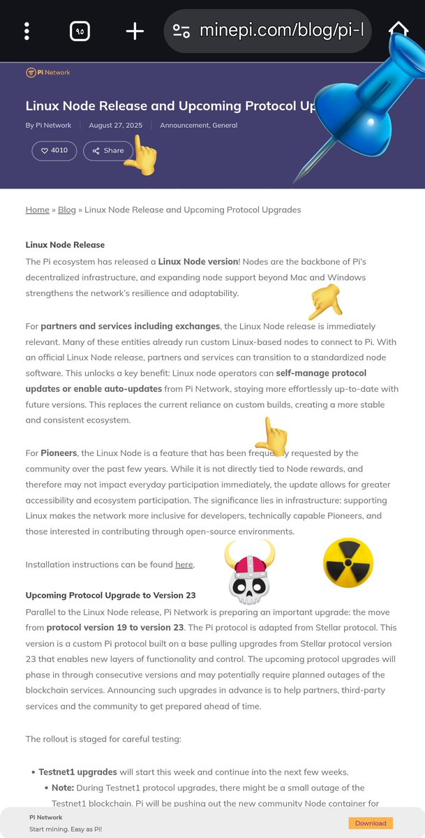 **🌋🌋🌋🌋🔥🔥🔥😱😱😱🧘‍♂️🧘‍♂️🧘‍♂️**  
Since its official announcement on August 27, 2025 – now over three months ago as of December 8, 2025 – this update from the Pi Network team highlights the critical role of the Linux Node release in enhancing the network's decentralization and