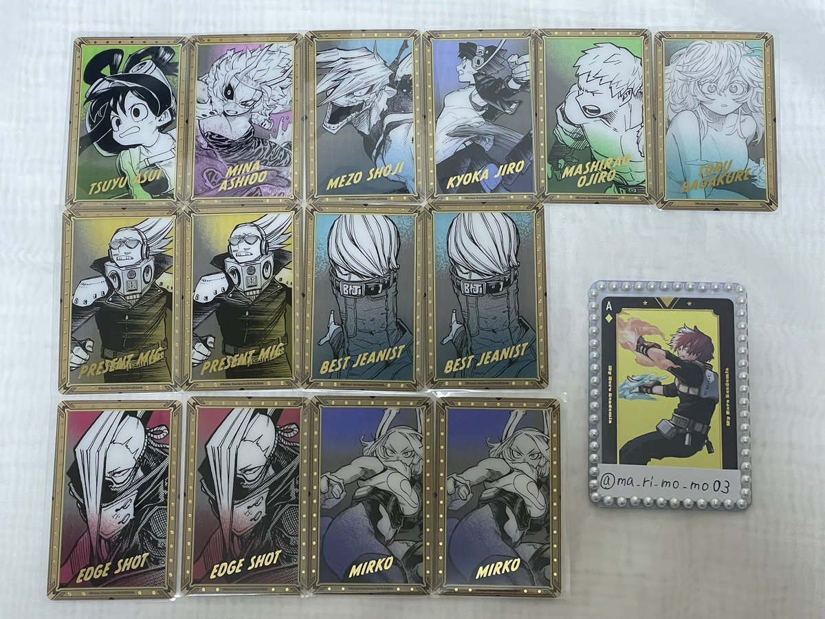 交換】僕のヒーローアカデミア ヒロアカ 原画展 箔押しクリアカード