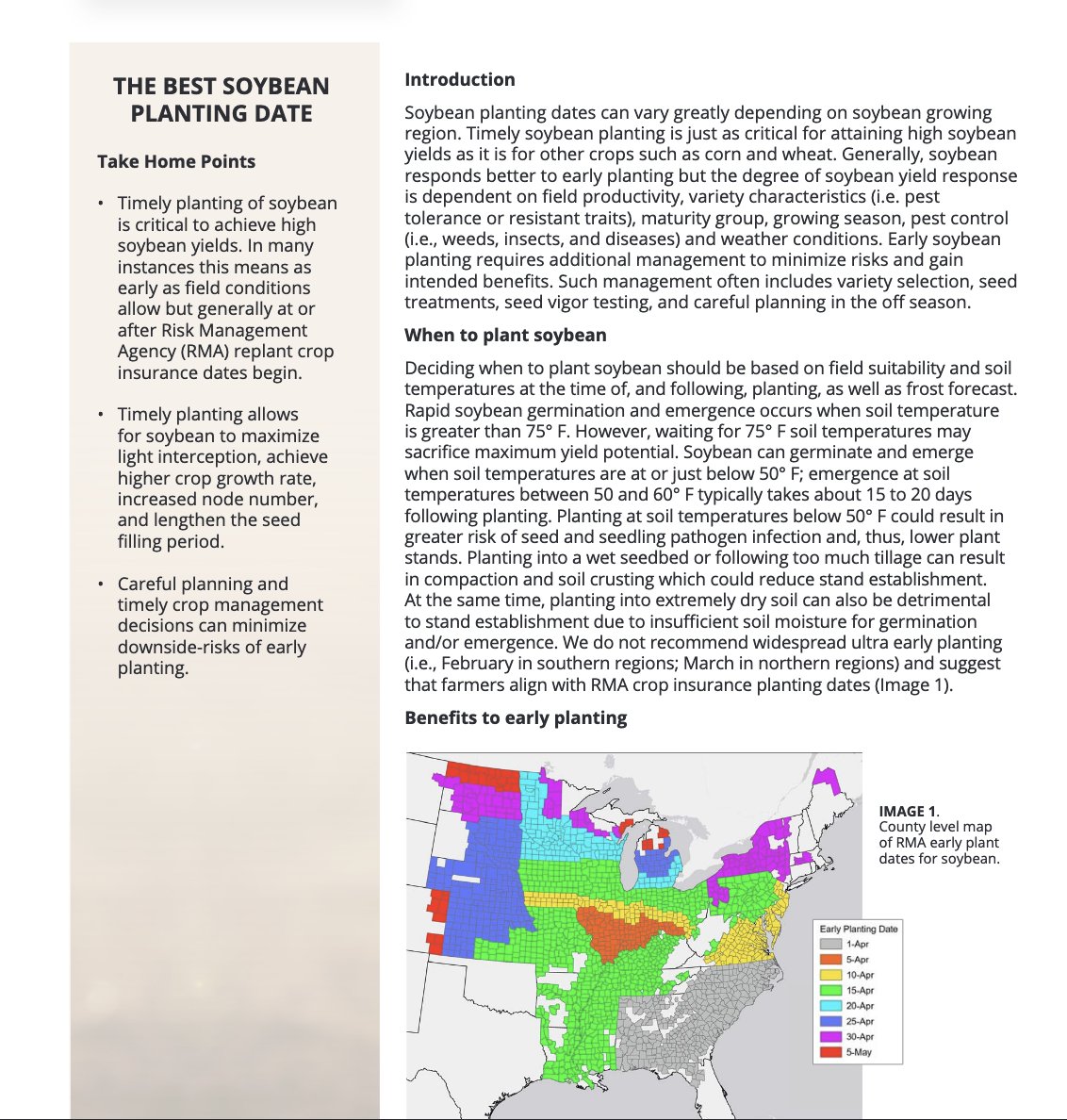 Soybean planting  timing is crucial for achieving optimal yields. This factsheet delves into how planting dates, field productivity, variety selection, and more impact your crop's success: resources.ipmcenters.org/resource.cfm?r… #SoyCheckoff #plant26