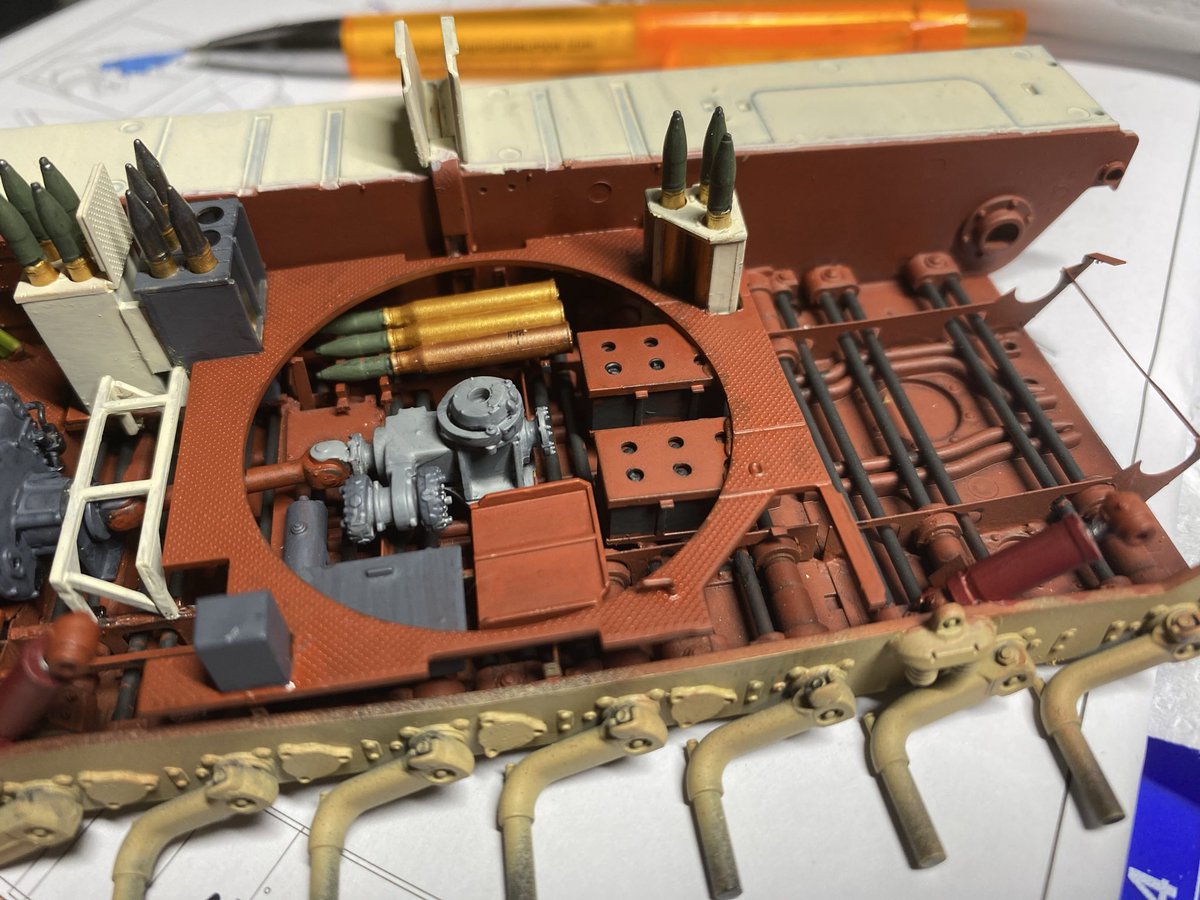 AbyssWare's tweet photo. WIP - Panther cut out hull and full interior - RFM kit 1/35 https://t.co/scdzFVgutX