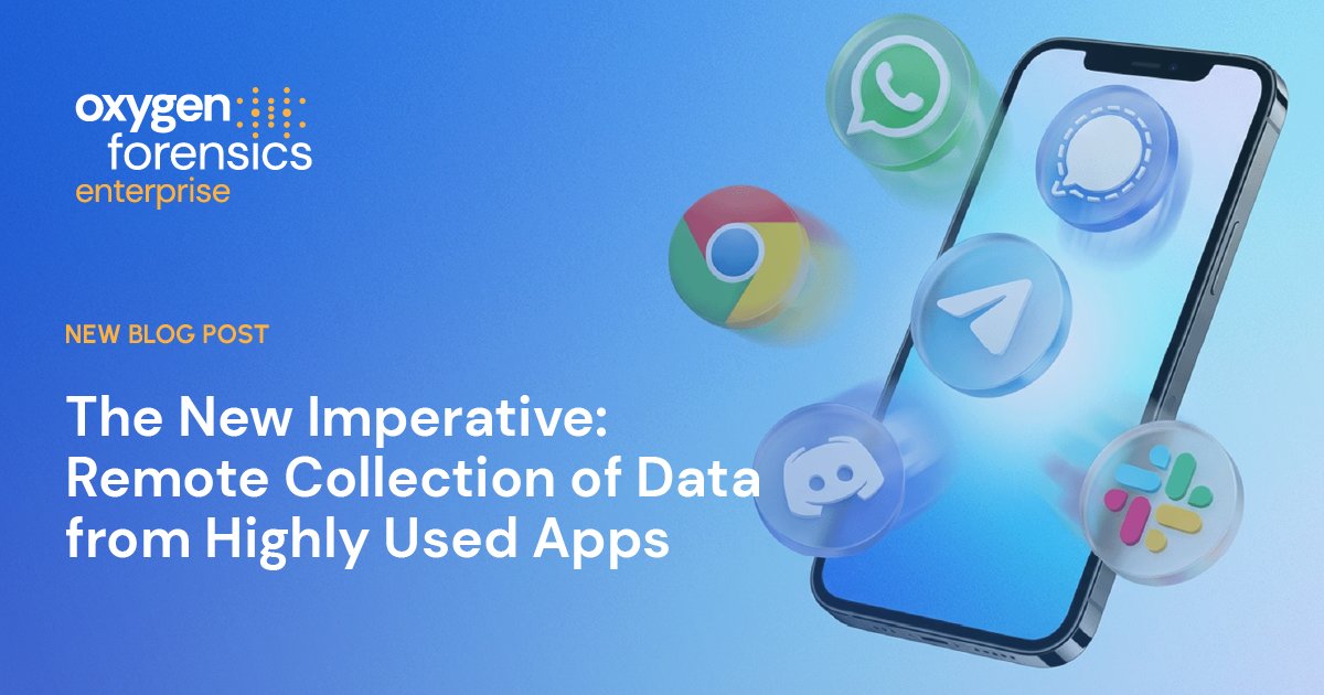 App data is now the #1 source of evidence - but collecting it manually is too slow, risky, and expensive. In this #Oxygenblog, meet the new imperative: remote app data collection → powered by Oxygen Remote Explorer. 

Fast. Secure. Global. Defensible: bit.ly/44fFGBJ