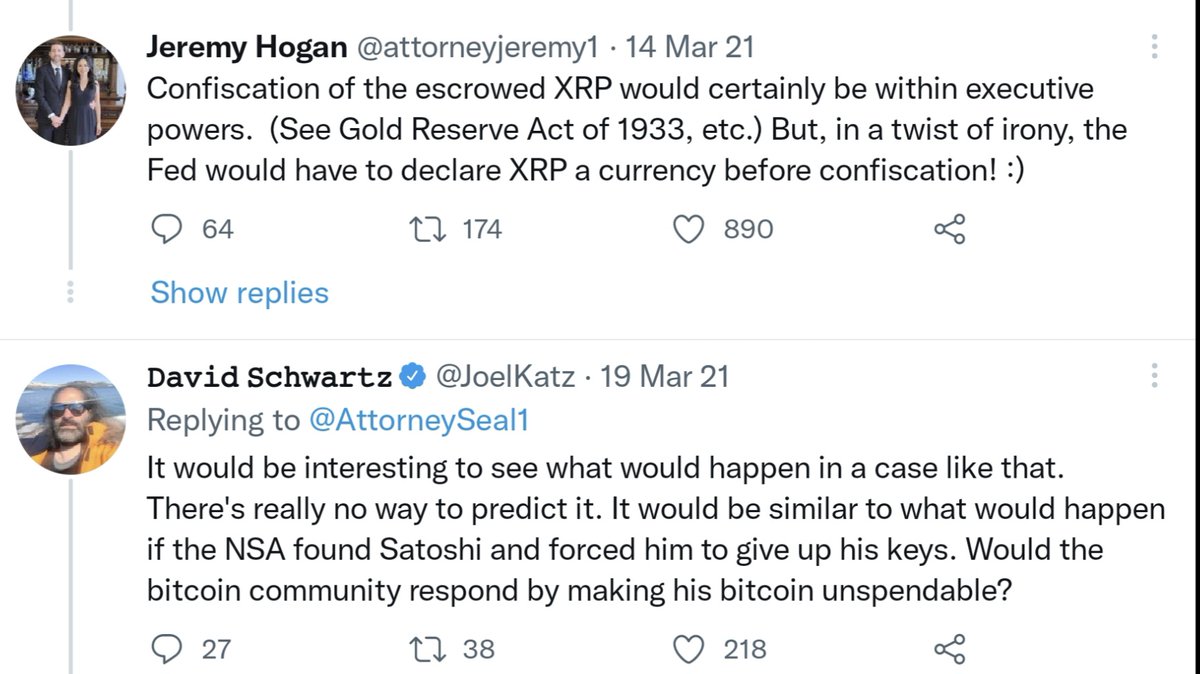 In light of President Trump`s Bitcoin Strategic Reserve and Digital Asset  Stockpiles executive orders to explore the option. Looking at the XRP escrow  and Satoshi`s Bitcoin wallet... Is there a possible scenario