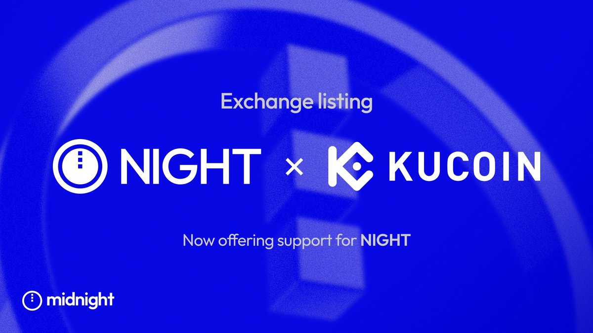 KuCoin now supports NIGHT.

As a leading global crypto platform built on trust, <a href="/kucoincom/">KuCoin</a>’s support of NIGHT reflects a shared commitment to fostering secure, privacy-first participation. This opens another gateway for users to engage directly with the Midnight ecosystem and