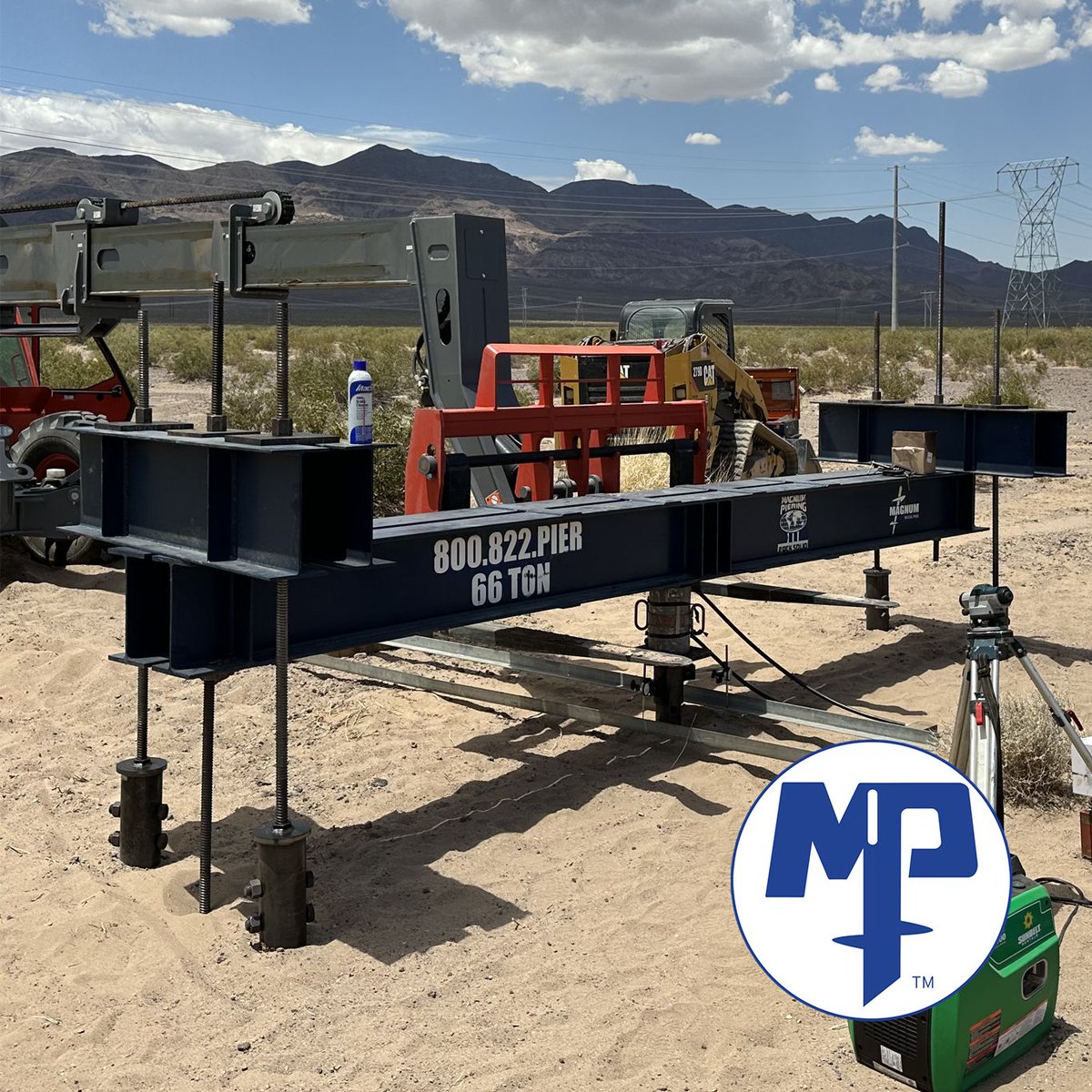 MagnumPieringIn's tweet image. MAGNUM showcases our engineering excellence with a helical pile load test in challenging desert environments, ensuring reliable foundation solutions for critical projects. #EngineeringExcellence, #ReliableSolutions, #DesertConstruction, #HelicalPiles, #FoundationSystems