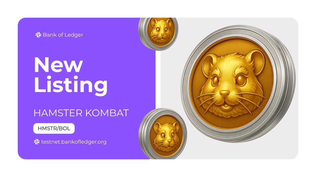 bankofledger's tweet image. 📢NEW LISTING ALERT

Bank of Ledger will officially list $HMSTR on its exchange!

Users can start trading $BOL / $USDS  pair at 19:00 UTC on December 8.

Our ecosystem keeps growing — and to celebrate, we're giving away 1M $HMSTR to 10 users who comment their BOL-20 adress in the…