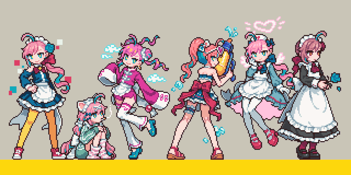 ari_ori's tweet image. ピクセラたちらしい
#今年も残りわずかなので今年一番伸びた絵を貼る