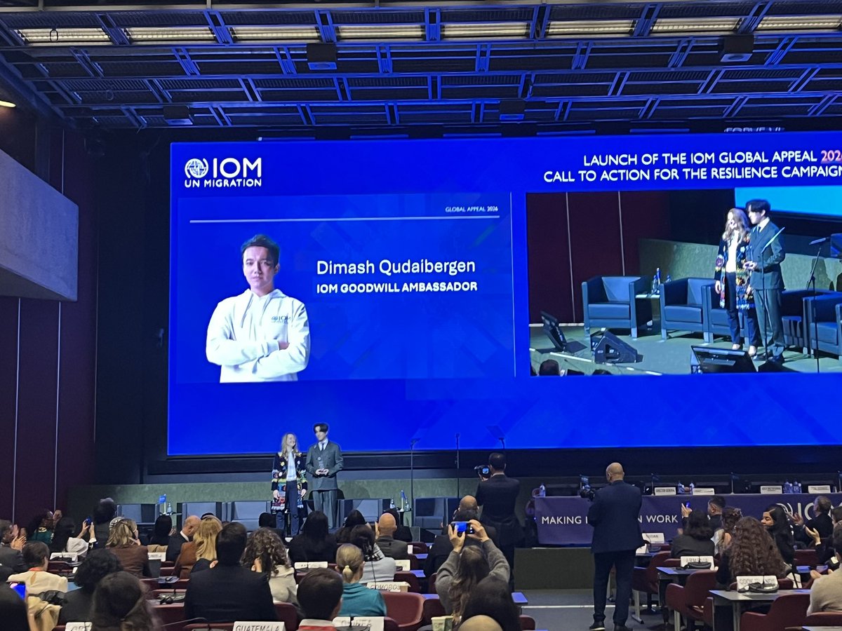 KazakhPM_UNOG's tweet image. ⚡️Kazakh famous singer Dimash Qudaibergen appointed as @UNmigration Global Goodwill Ambassador. 🌍 His global influence and deep commitment to humanitarian values will strengthen efforts to protect migrant rights, raise awareness, and inspire broader support for #IOM’s mission.