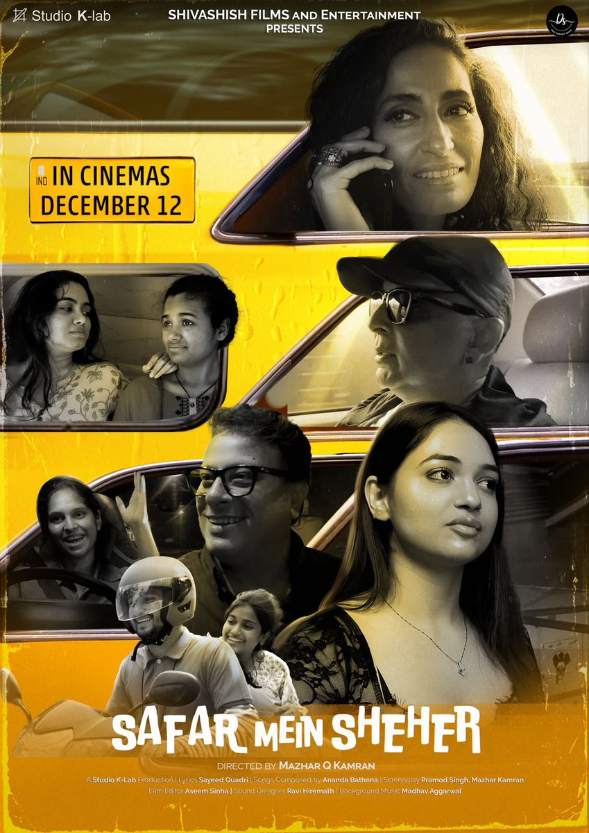 KomalNahta's tweet photo. https://t.co/QMfiQEOsXF

Mazhar Kamran, the DOP of Satya, Jhankaar Beats and Masti—  and the director of Mohandas, returns with a new film set in Mumbai — Safar Mein Sheher. The film captures the flavour and pulse of the city through exciting characters crisscrossing in the maze of contemporary urban life. It brings together industry stalwarts, including Sayeed Quadri on lyrics, Aseem Sinha as editor, PM Satheesh supervising sound, and Mazhar Kamran himself taking on the cinematography.

Safar Mein Sheher releases in theatres on 12th December.