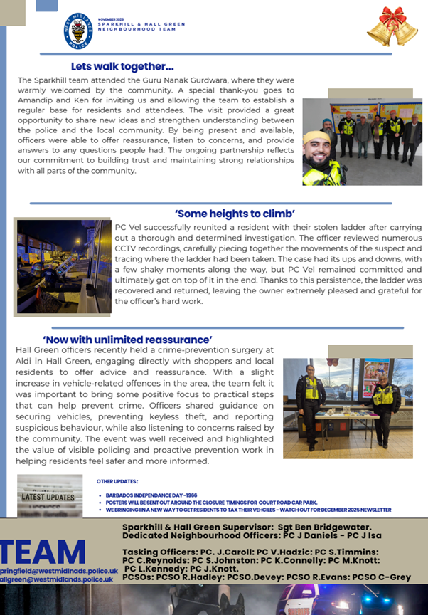 HallGreenWMP's tweet image. #HallGreen Welcome to your November 2025 Newsletter