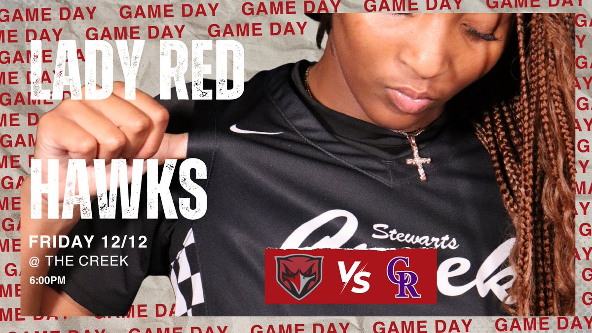 ✔️Friday Night Plans with your Lady Red Hawks: 
🆚CANE RIDGE 
📍The Creek
⏰6:00PM
<a href="/CreekAthletics1/">TheCreekAthletics</a>