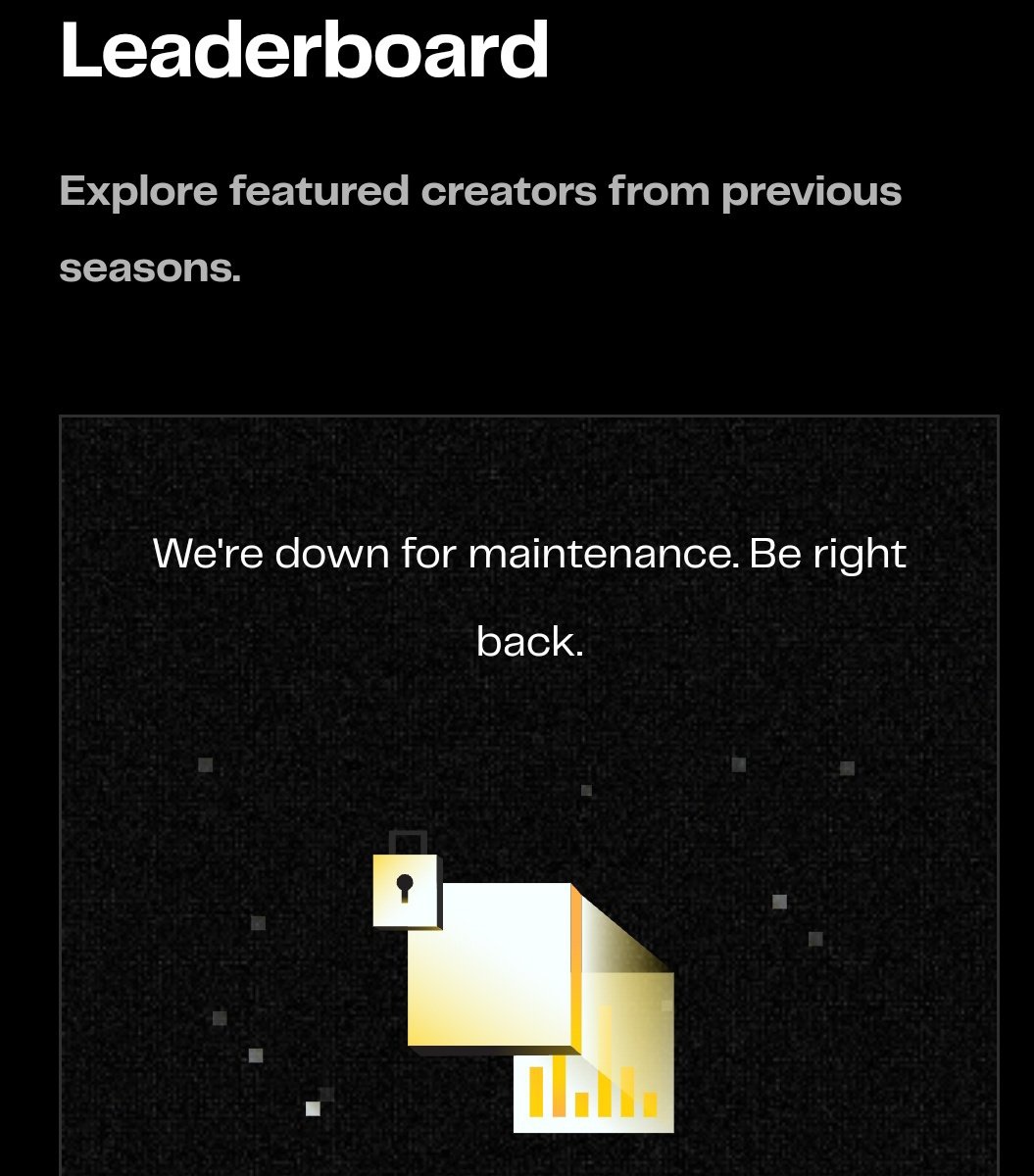 Hey, the <a href="/zama/">Zama</a> creator leaderboard is maintenance  for update now.

Maybe they will add some new features or remove fake accounts.

You still can see your rank here:
zama-rank.vercel.app

All is working fine now
#ZamaCreatorProgram