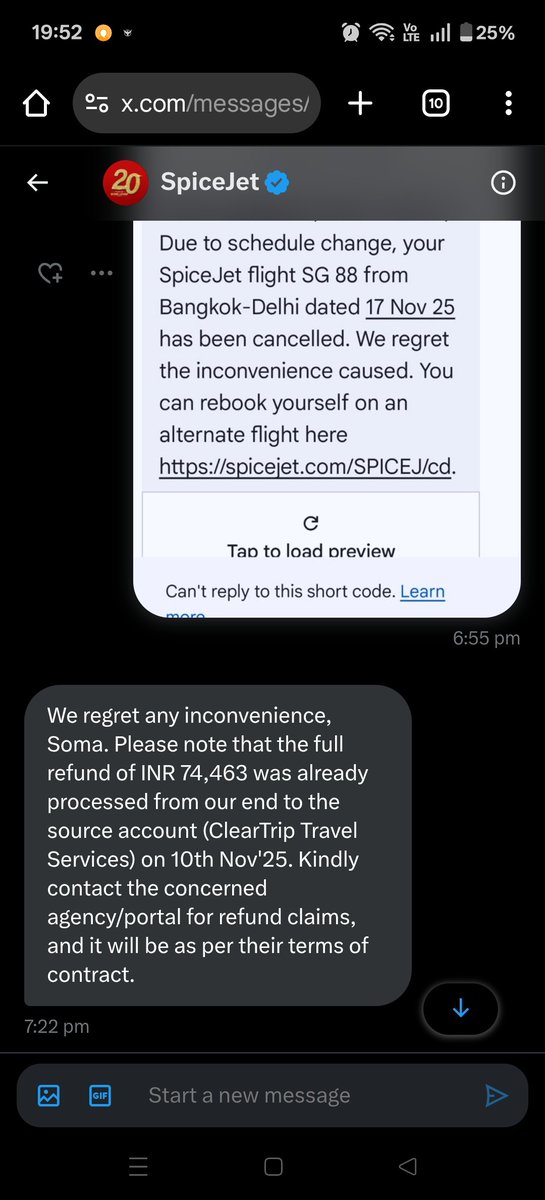 somasinghdpsg's tweet photo. @Cleartrip you are sitting on my amount since 10 November ,whereas Spice jet has refunded the amount on 10 November itself. Humen hamara piasa wapas karo. https://t.co/D1lTm96Ohi