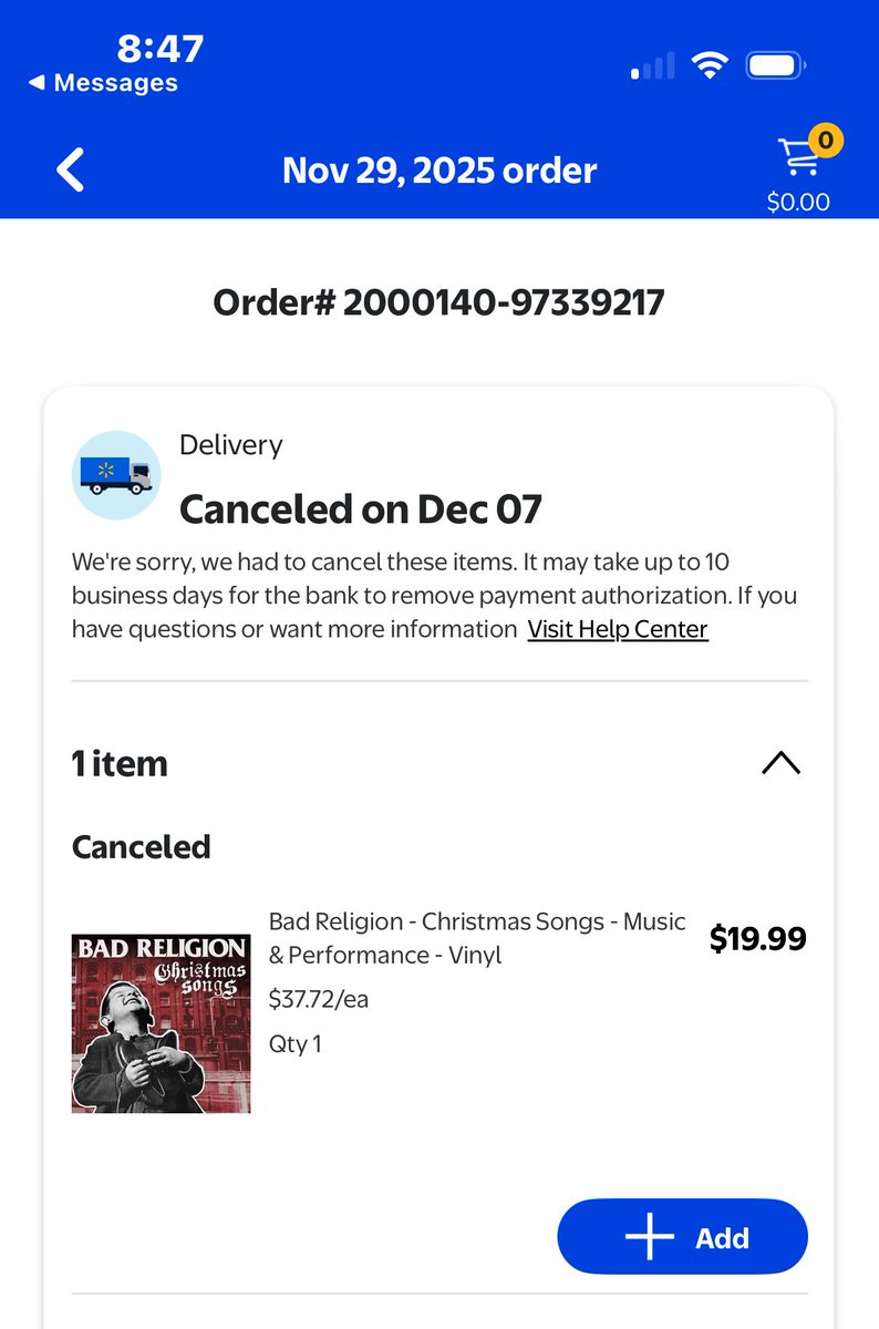 megansgot47's tweet photo. @Walmart Shady shit. I order an album for $19.99. You Ghost you me, cancel my order and then to reorder want me pay $34.25 https://t.co/qrI5JQ5gmQ