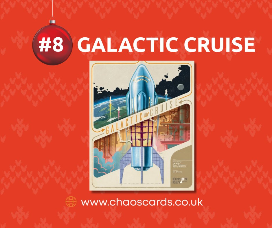 Day 8 of our gift advent is Galactic Cruise bit.ly/4iJ8zfq

If you or a loved one like a deluxe gaming experience, then look no further than this popular game.

This medium-heavy worker placement game has been highly sought after all year, with the game flying off the