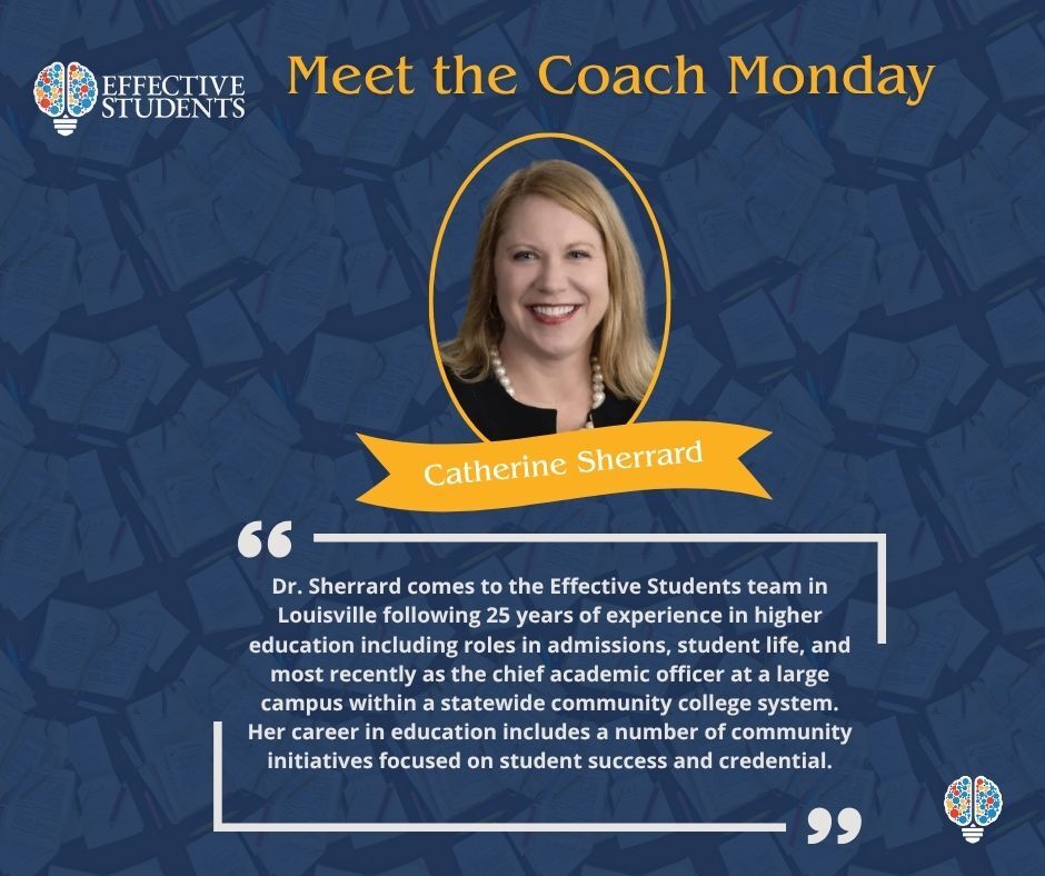 Dr. Sherrard joined Effective Students following 25 years of experience in higher education. She has a passion for working with students of all ages and abilities. 
#academiccoach #studyskills #executivefunctioncollege #executivefunctionlouisville #collegecoach