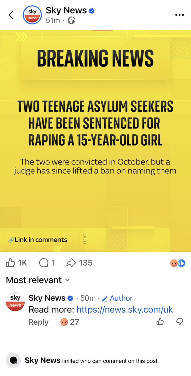 SKY NEWS turning off comments straight away. They know the country is sick of it. Get these scumbags deported 😡😡