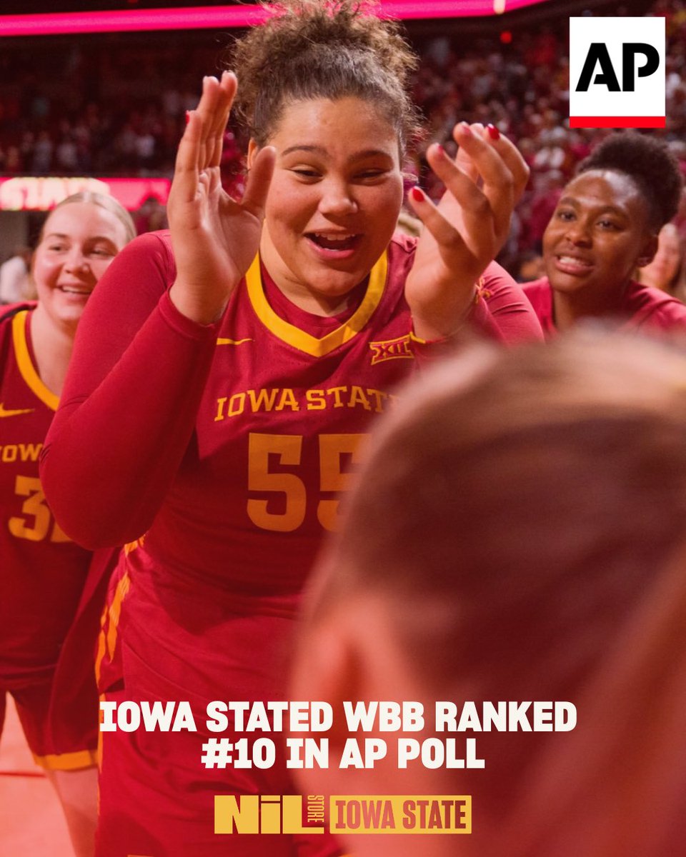 IowaStNILStore's tweet image. Top-10 energy only 🌪️Cyclones keep climbing—#4 and #10 in the nation! 💛❤️

#cyclonebasketball #iowastatebasketball #rollclones