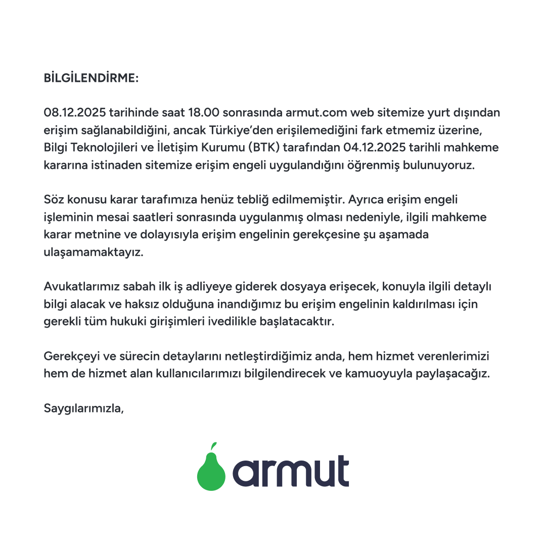 Kamuoyunun bilgisine sunarız.