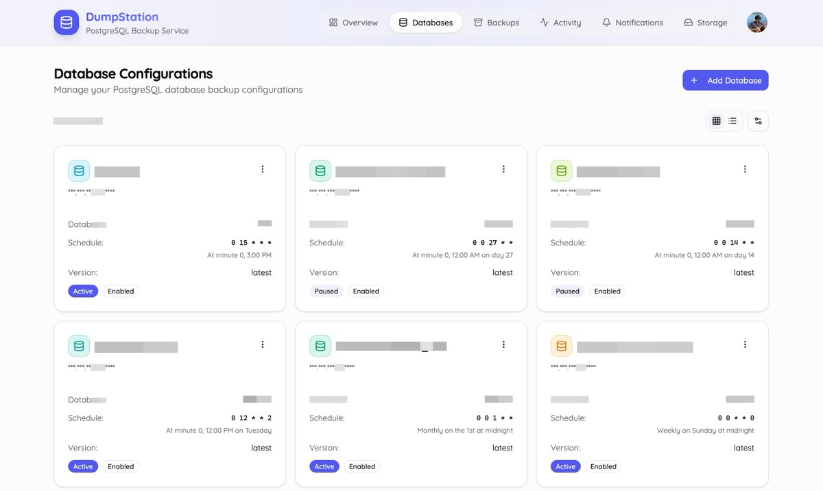 _monzim's tweet image. Managing backups across many #PostgreSQL projects became a headache, so I built my own solution simple, secure and customizable. 
#Go based worker (PG 12–17), frontend with TanStack Start, storage on Cloudflare R2, deployed via Docker + CF Workers. dumpstation.monzim.com #DevOps