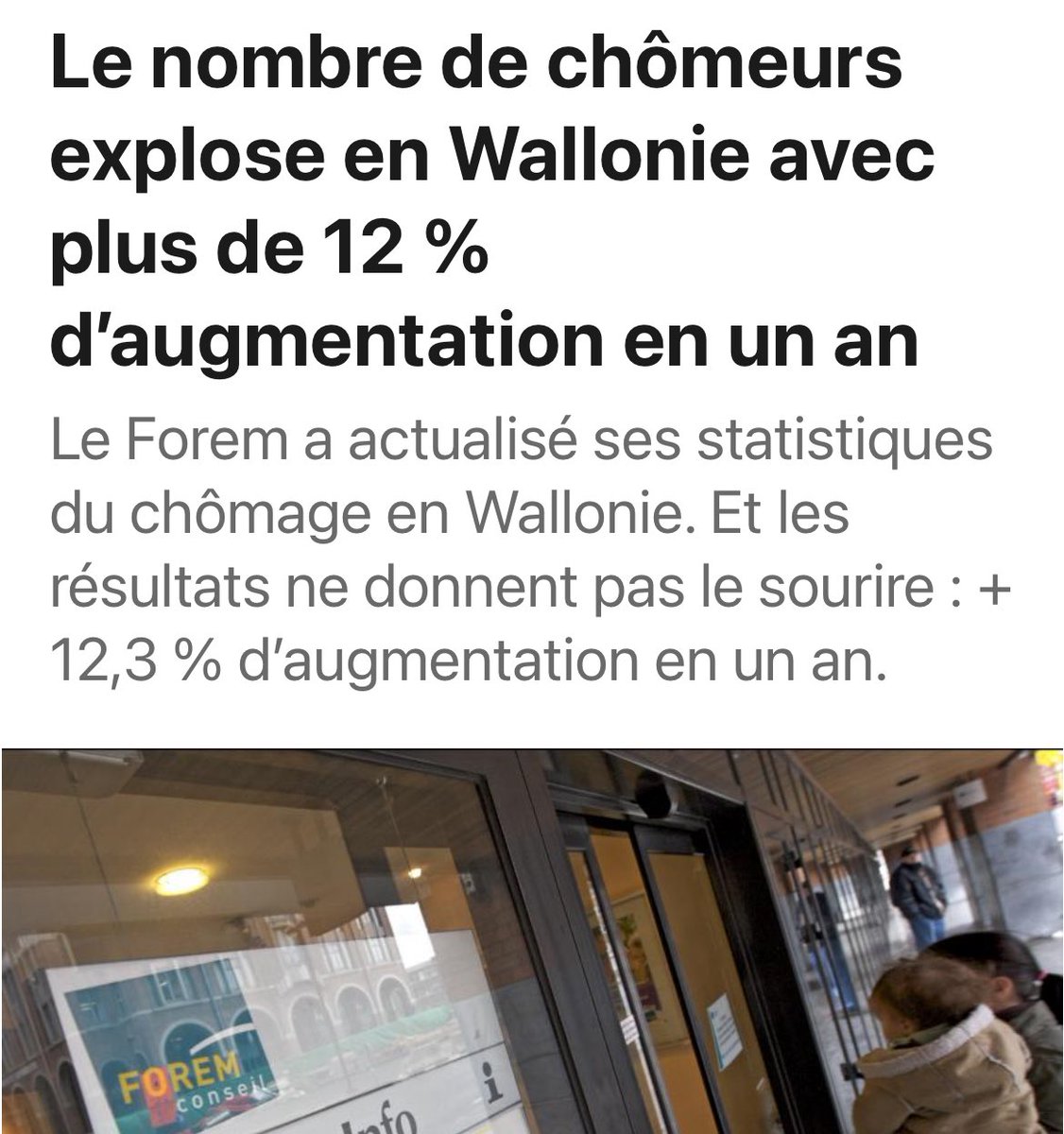 ThomasDermine's tweet image. +31.000 chômeurs en Wallonie en 1 an. 
C’est effrayant et du jamais vu depuis 20 ans. 

Les conditions ne pourraient être pire pour exclure les chômeurs à partir de janvier. 

Il y a aujourd’hui 7 chômeurs pour 1 offre d’emploi disponible (264.175 .vs 37.692 ) en Wallonie.