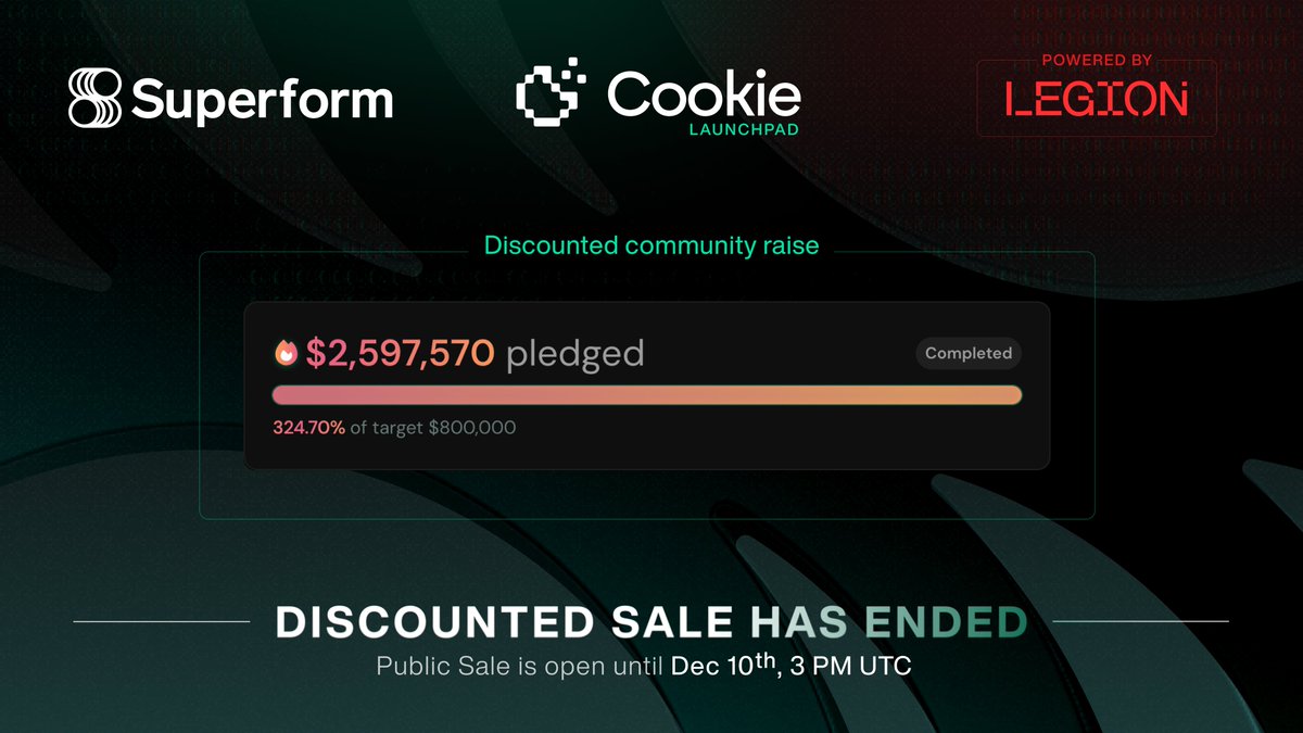 Superform Cookie Legion ランチパッド：過剰応募のコミュニティ調達グラフィック