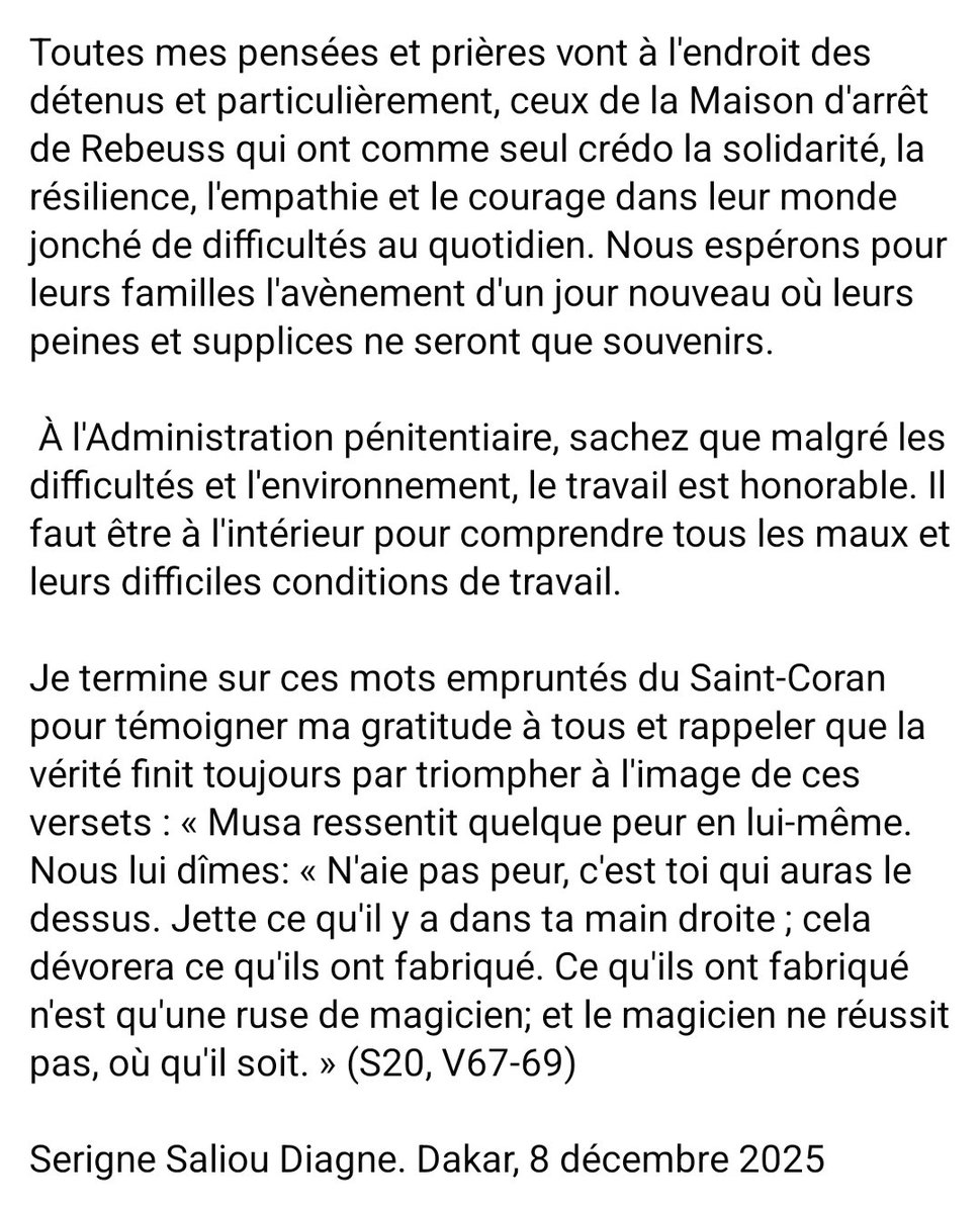 Un message à tous les amis et soutiens, d'ici et d'ailleurs. #Senegal <a href="/MadiambalD/">Diagne Madiambal</a> <a href="/QuotidienSN/">Le Quotidien SN</a>
