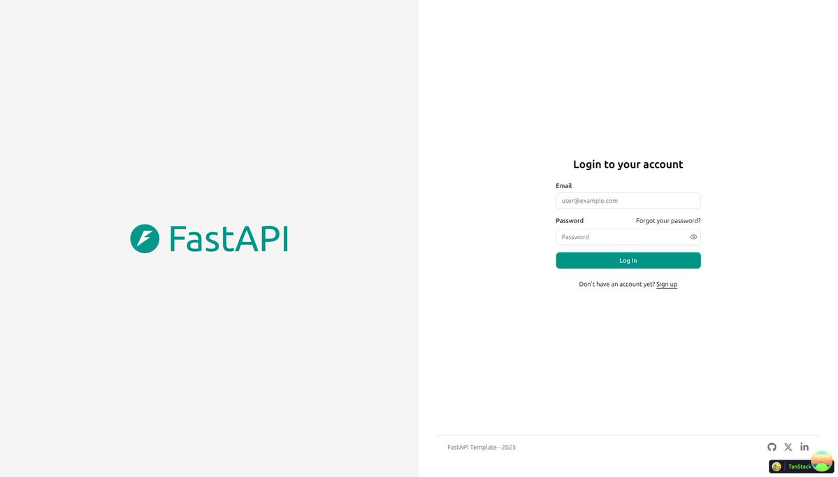 FastAPI's tweet image. The full-stack-fastapi-template now uses @shadcn / ui (with @tailwindcss) for the frontend 🚀🎉

There&apos;s still dark mode too, and all the nice things 🦇

Thanks @alejsdev ! 🙌

github.com/fastapi/full-s…