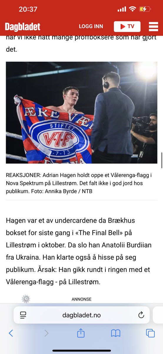Ny artikkel på Dagbladet ute 

dagbladet.no/sport/kapret-m…