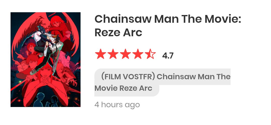 Sakuga_EN's tweet image. Pour ceux qui voudraient faire un rewatch le film Chainsaw Man est déjà dispo en streaming 👀